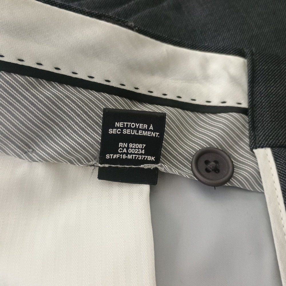 Saks Fifth Avenue Dress Pants Mens 34 Gray Solid Modern Professional MT7377BK - Picture 6 of 10